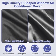 600D U Shaped Window Air Conditioner Cover for Midea U-Shaped AC, Luxiv Black…