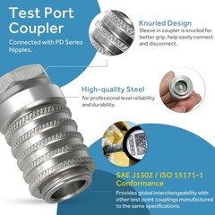 PD222 Series PD Steel Test Port and Diagnostic Equipment Quick Coupler 1/8″-27