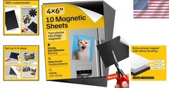10 Extra-Strong Self-Adhesive Magnetic Sheets – Ideal for Teachers and Crafters