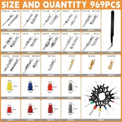 969Pcs Automotive Pin Connectors Kit,28 Types Electrical Terminal Pins Kit..