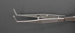 E-2330 Jameson Muscle Forceps, Left, 12mm Scaled Jaws, 1mm Teeth, 100mm