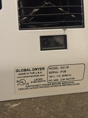 American Dryer Global Series AUTOMATIC HAND DRYER White Steel 120V/11A GX1-M
