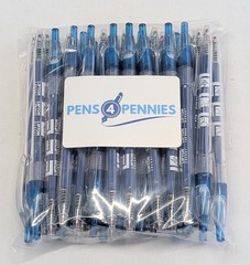 30 Misprint Click Pens JAVALINA UPCYCLE Hub Pen Lot RECYCLED PLASTIC Blk Gel Ink