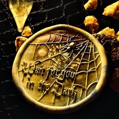 Wax Seal Stamp Kit Halloween Spider Web Brass Head with Wooden Handle for Inv…