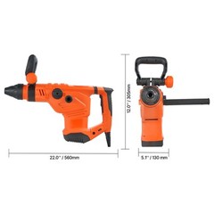 SDS-Max 2-Inch Corded Rotary Hammer Drill Kit 1600W 175-350RPM 3 Functions