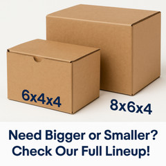 100 6x4x4 Shipping Boxes – Kraft RSC Corrugated Mailers – Bulk Cardboard Pack