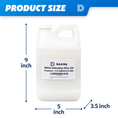 1/2 Gallon(3.6 LBS) “Dry & Dry” High Quality White Silica Gel Desiccant Beads