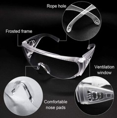 Clear Safety Goggles – Scratch Resistant – Eye Protection -Comfort Fit- Anti Fog
