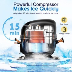Stainless Steel Commercial Ice Maker 100LBS/24H 33LBS Capacity Self-Cleaning Per
