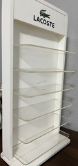 LACOSTE Eyewear Countertop Display Case Rack – Multi-Shelf Acrylic & Wood