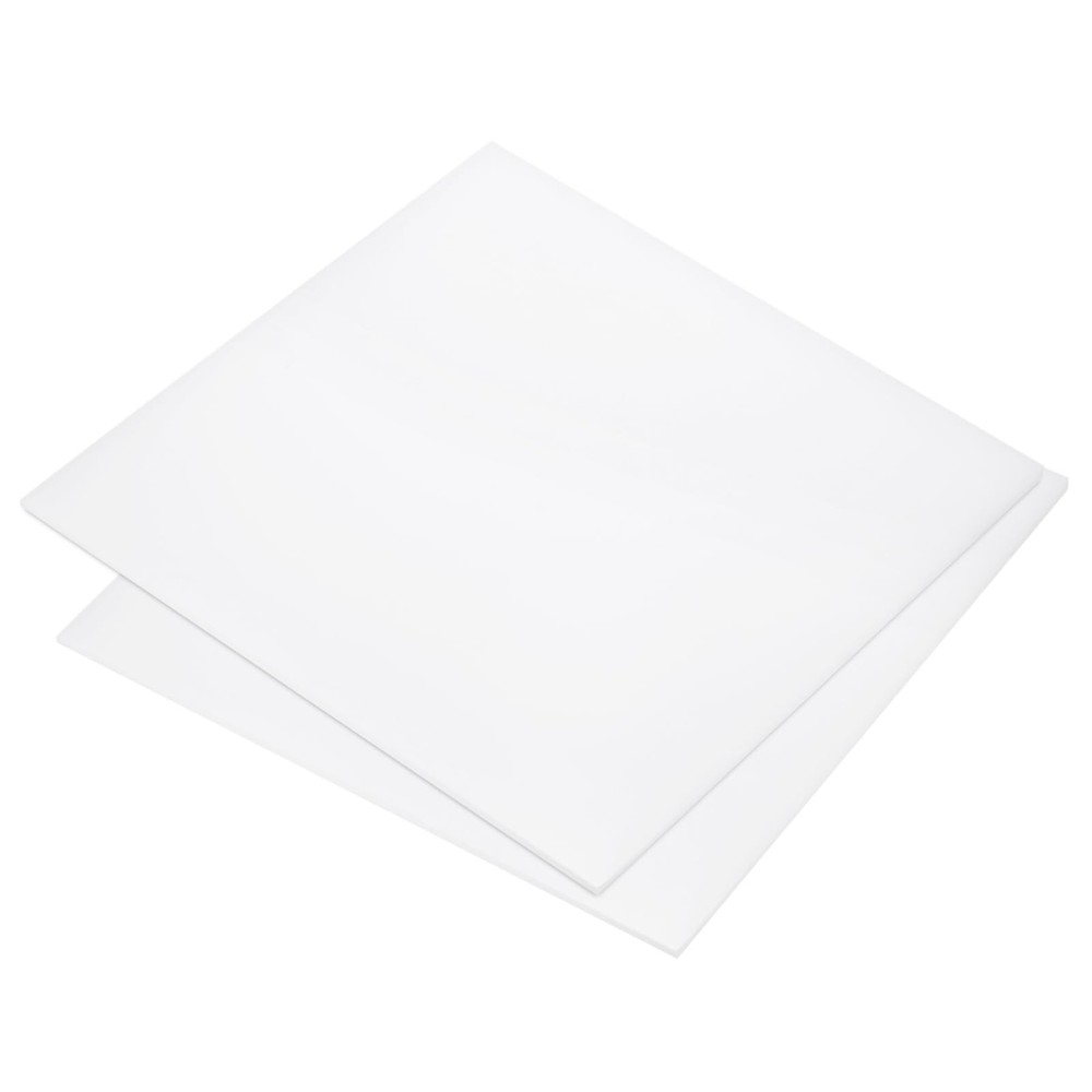 2 PCS 1/8 Inch Thick UHMW Polyethylene White Plastic Sheets 12×12 Inch
