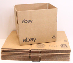 Ebay Boxes Pack of 10- 8″ x 6″ x 4″ with Black Logo