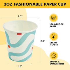 [300 Pack] Paper Cups 3 oz, Bathroom Cups 3 oz, Disposable Bathroom Paper Cups,