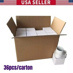 36pcs Blank White Mugs A Grade 11OZ Sublimation Coated Mugs for Heat Press
