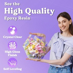 1/2 Gallon Casting Epoxy Resin,Bubble & Crystal Clear Epoxy Kit,2 Part Resin …