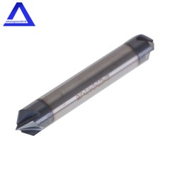 5Pcs 3/8″ 4 Flute 90 Degree Double End Carbide Chamfer Mill 2.5″ Overall Length