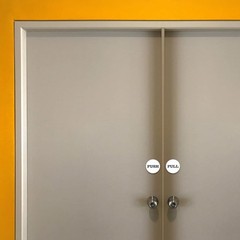 1 Set 2pcs Brushed Silver 2″ Round Push Pull Door Signs for Office Business