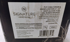 Signature Hardware PVC Cable Drain & Overflow for 17″ – 22″ Deep Alcove Tubs ORB