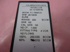 Aera FC-7800CD Mass Flow Controller MFC N2 200 SCCM Novellus 22-121928-00 421475