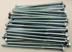 (15) Hex Head 1/2 x 10″ Lag Bolts Zinc Plate Wood Screws