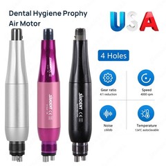 Dental Hygiene Prophy Handpiece Air Motor 4Holes 4:1 Nose Cone 360°Swivel