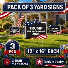 Weather-Resistant 12×16 Coroplast Yard Signs – Political Expression Set of 3