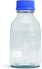 500ml Glass Round Media Storage Bottles with GL45 Screw Cap, Borosilicate Glass