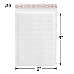 6×10 in Poly Bubble Mailers #0 Self Seal Padded Envelopes Opaque Shipping Bags