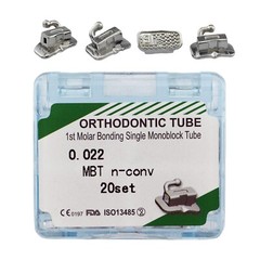 20sets Dental Orthodontic Buccal Tubes Molar Tube MBT Roth 022 1st 2nd Bondable