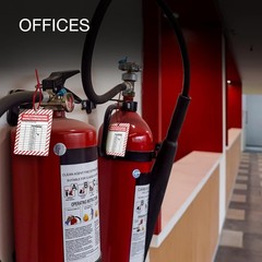 Fire Extinguisher Inspection Tags -2029, Plastic 2.25 x 3 Inch Red Waterproof,