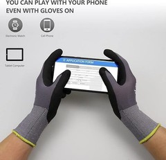 Work Gloves MicroFoam Nitrile Coated-6 Pairs,Seamless Knit Nylon Gloves,Gray Wor