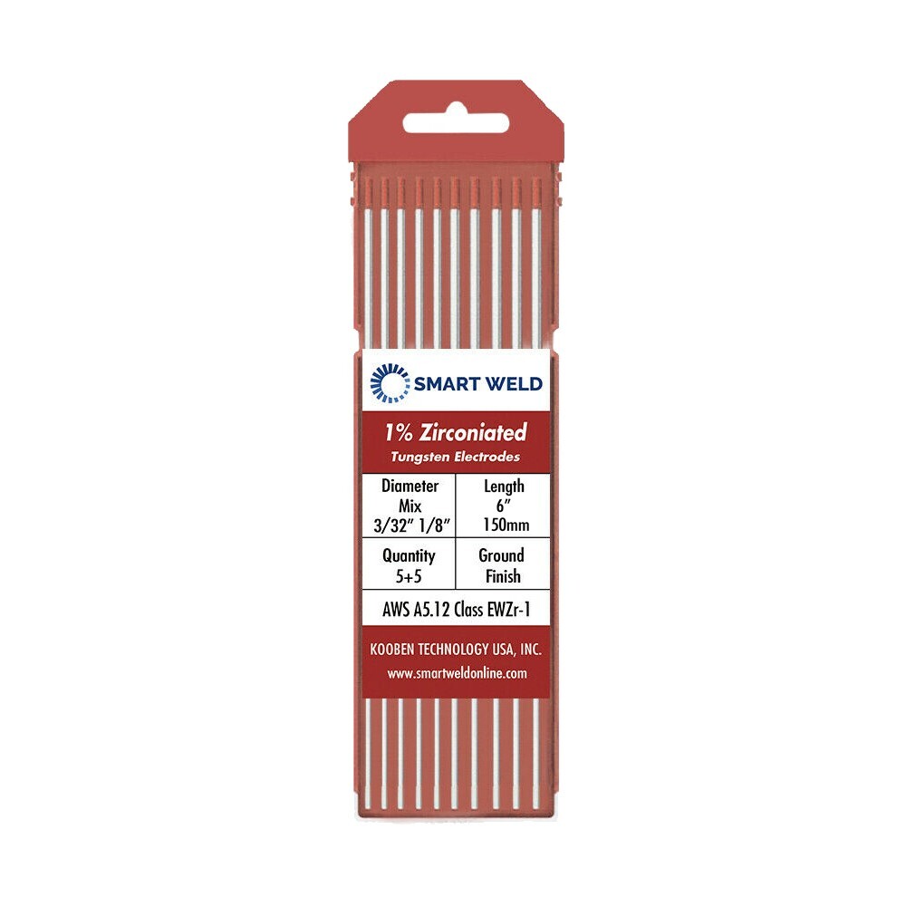 Brown TIG Welding Tungsten Electrode Assorted 10 pack 3/32″ 1/8″ WZ3 Length 6″