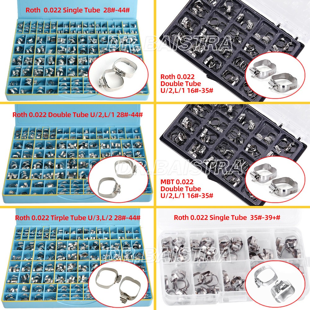 AZDENT Dental Orthodontic Bands &Buccal Tube 1st 2nd Molar Roth MBT 0.022 Tube