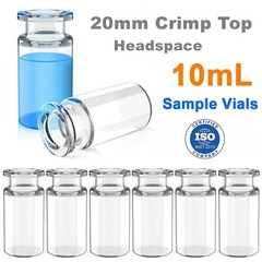10000pcs 10mL Lab Vials Borosilicate Glass Clear Headspace Crimp Top Flat Bottom