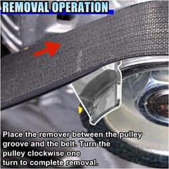 2-Piece Stretch Belt Mate Kit, Auxiliary Pulley Belt Removal and Installation To