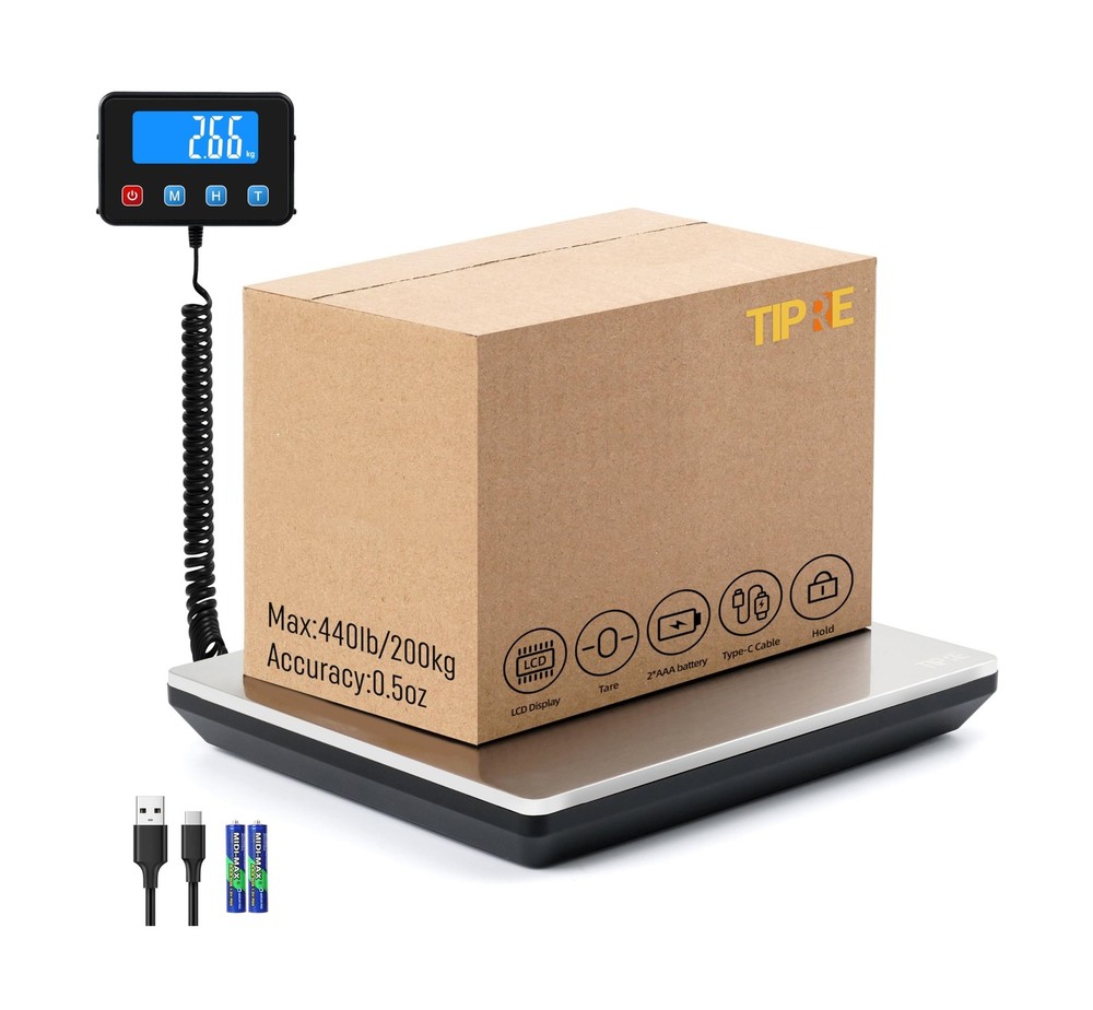 TIPRE Digital Shipping Postal Scale 0.5 oz High Accuracy! 440lb… Fast USA SHIP