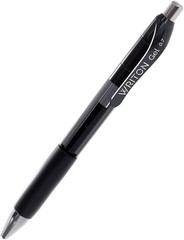 Writon Retractable Gel Pens, Comfort Grip, 0.7mm Fine Point, Black Ink, 12 Pack