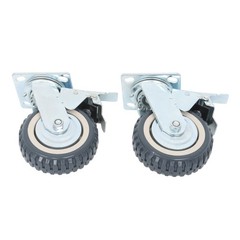 4 Pcs 6″ Heavy Duty Swivel Caster Wheels 2 Straight Wheels, 2 With Safety Brake