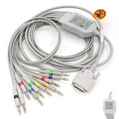 Fit For Edan 12-lead ECG EKG Cable 15Pin Banana 4.0 Fit For SE-3 Medical TPU 3M