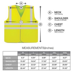 XXXL ANSI CLASS 2 Bordered Reflective Tape/ High Visibility Safety Vest