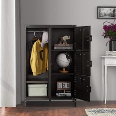 Metal Storage Cabinet Retro Style for Club Home Storage Lockers with 3/4/6 Doors