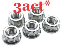 2 / 3 / 5 pcs M8 x 1.25mm Pitch 12 Point Hex Titanium Sprocket Flange Bolt Nut