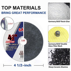 100 Pack Cut off Wheel 4 1/2 Inch Cutting Wheels 4-1/2″ X 3/64″ X 7/8″ for Metal