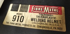 Vintage Fibre Metal Welding Helmet Mask Face Shield Model 910 USA Thermoplastic