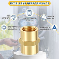 8 Pack Brass FeMale Fittings, 1/4″ Pipe NPT to 1/4″ FeMale NPT Reducer