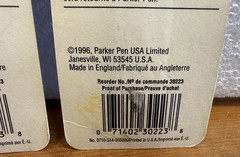 PARKER 30223 Roller Ball Pen Refill Blue Ink Fine Point Genuine NOS 1996 England