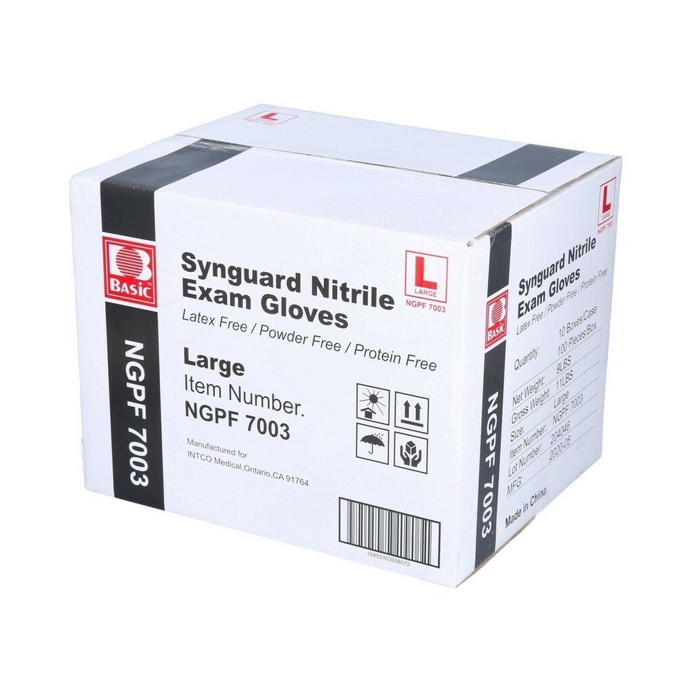 Synguard Nitrile Exam  Gloves  Blue 10 box of 100 per case total 1000 Gloves 