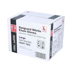 Synguard Nitrile Exam Gloves Blue 10 box of 100 per case total 1000 Gloves 