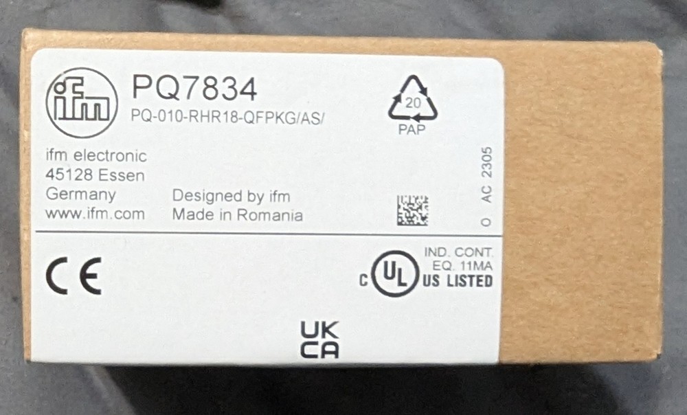 PQ7834 IFM EFECTOR PQ-010-RHR18-QFPKG/AS/
