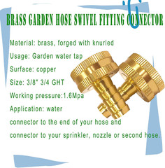 3/8″ Barb X 3/4″ Female GHT Thread Solid Brass Water Hose End Repair Connector,